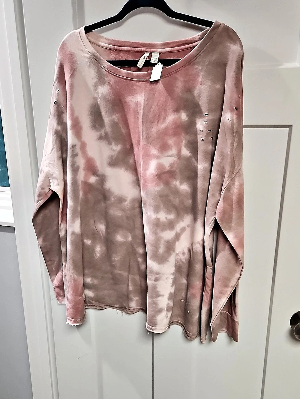Cato Tie-Dye Long Sleeve Top Pink & Brown Size 26/28